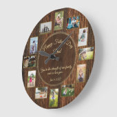 ハッピーファーザーズ素朴デイウッド写真テンプレート ラージ壁時計 (傾斜)