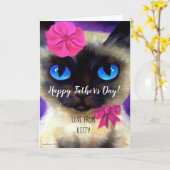 ハッピーファーザーズ絵画デイキャットおもしろいパパお洒落ズ カード (黄色い花)