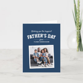 ハッピーファーザーズ・デイのスポーティな1枚のネイビーブルー カード