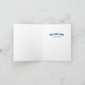 ハッピーファーザーズ・デイのスポーティな1枚のネイビーブルー カード (内部)