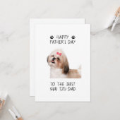 ハッピーファーザーズ・デイシーズー(犬)津パパカスタム写真 カード (正面/裏面インサイチュ)