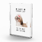 ハッピーファーザーズ・デイシーズー(犬)津パパカスタム写真 フォトブロック (右)