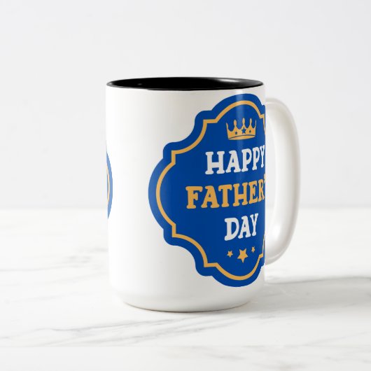 ハッピーファーザーズ・デイパパ!王冠 ツートーンマグカップ (正面右)