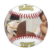 ハッピーファーザーズ・デイ私のパパは私のヒーロー 野球ボール (正面)