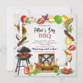 ハッピーファーザーズ・デイbbq水カラー招待状 招待状 (正面)