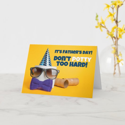 ハッピーファーザーデイトイレ紙パティユーモア カード (黄色い花)