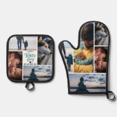 ハッピーファーザーデイフォトコラージュカスタム 鍋つかみ&鍋敷きセット (正面)