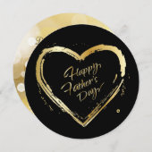 ハッピーファーザーデーエレガント金ゴールド書道贅沢 シーズンカード (正面/裏面)