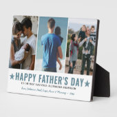 ハッピーファーザーデー最高のパパEver 3 Photo Collage フォトプラーク (側面)