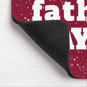 ハッピーファーザーデー絵を描（ばちゃばちゃ）跳ねるダークレッドホワイト マウスパッド (コーナー)