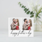 ハッピーファーザーデー，休日2枚の写真コラージュ ポストカード (スタンド正面)