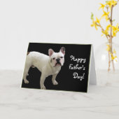 ハッピーファーザーフランスのズ・デイ・ブルドッグ挨拶状 カード (黄色い花)