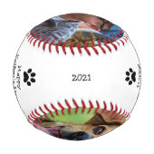 ハッピーファーザー最高のズ・デイドッグパパカスタム写真 野球ボール (裏面)