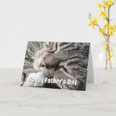 ハッピーファーザー・デイ・スリーピー・キャットカード カード (黄色い花)