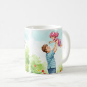 ハッピーファーザー&ドータープレ飛んでいるイタイム コーヒーマグカップ (正面右)