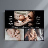 ハッピーファーストの日 – 3フォトコラージュ黒 キャンバスプリント