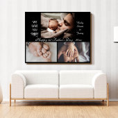 ハッピーファーストの日 – 3フォトコラージュ黒 キャンバスプリント