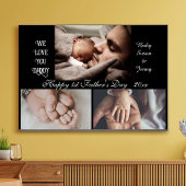 ハッピーファーストの日 – 3フォトコラージュ黒 キャンバスプリント