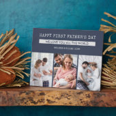 ハッピーファーストの日 – 3枚の写真パーソナライズされた フォトプラーク (側面)