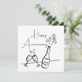 ハッピーファーストアニバーサリーシャンパンお祝いカード カード (スタンド正面)