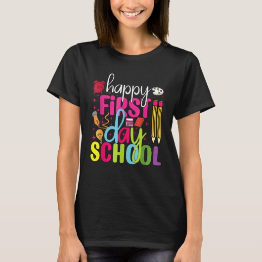 ハッピーファーストデイオブスクールヒョウboho Rainbow Tシャツ (正面)