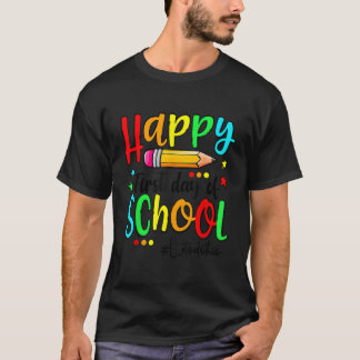 ハッピーファーストデイオブスクール先生新学期 Tシャツ