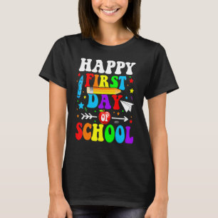 ハッピーファーストデイオブスクール先生新学期B Tシャツ