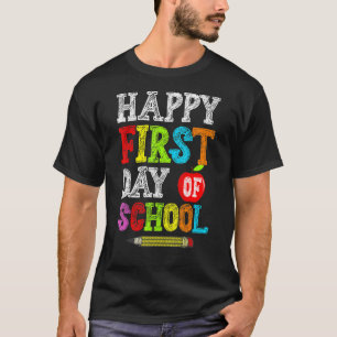 ハッピーファーストデイオブスクール先生新学期B Tシャツ