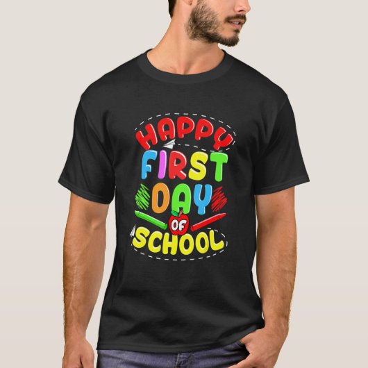 ハッピーファーストデイオブスクール先生新学期S Tシャツ (正面)