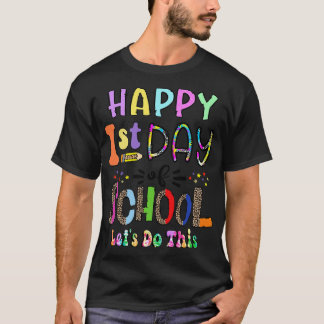 ハッピーファーストデイオブスクール新学期先生S Tシャツ