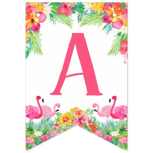 ハッピーファーストバースデイバナー、フラミンゴ バンティングフラッグ (第2の旗)