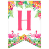 ハッピーファーストバースデイバナー、フラミンゴ バンティングフラッグ (第1の旗)