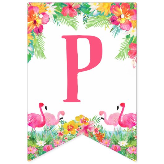 ハッピーファーストバースデイバナー、フラミンゴ バンティングフラッグ (第3の旗)