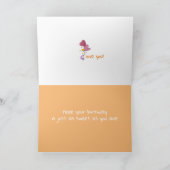 ハッピーファーストバースデーガールブロンドヘアキッテン カード (内部)