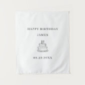 ハッピーファーストバースデー名前入り子供用バースデー名前 タペストリー (正面)