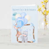 ハッピーファーストバースデー カード (黄色い花)