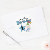 ハッピーファーストバースデー ラウンドシール (封筒)