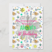 ハッピーファーストバースデー！水遊びで楽しくお祝いしよう！ 招待状 (正面)