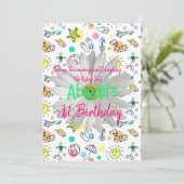 ハッピーファーストバースデー！水遊びで楽しくお祝いしよう！ 招待状 (スタンド正面)