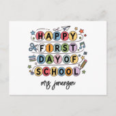 ハッピーファーストパーソナライズされたデー シーズンポストカード (正面)