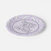 ハッピーファーストパーティーパープルかわいいタンポン ペーパープレート (アングル)