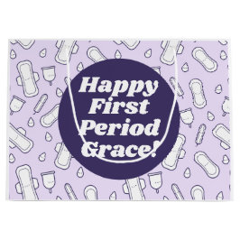 ハッピーファーストパーティーパープルかわいいタンポン ラージペーパーバッグ