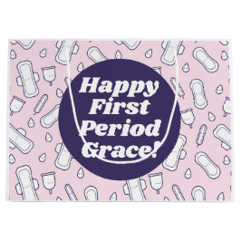 ハッピーファーストパーティーピンクかわいいタンポン ラージペーパーバッグ