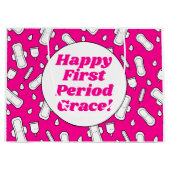 ハッピーファーストパーティーホットピンクかわいいタンポン ラージペーパーバッグ (正面)