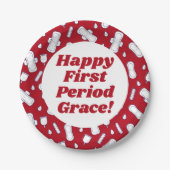 ハッピーファーストパーティーレッドタンポンのパッド名 ペーパープレート (正面)