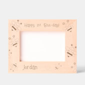 ハッピーファーストビーデー!ビーをテーマパーソナライズされたにした レーザー彫刻フレーム (正面)
