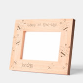 ハッピーファーストビーデー!ビーをテーマパーソナライズされたにした レーザー彫刻フレーム (左)