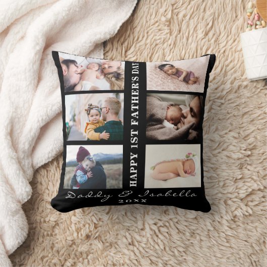 ハッピーファーストファースターズデイカスタム6フォトコラージュT クッション (ブランケット)