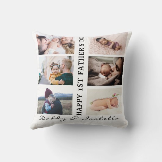 ハッピーファーストファースターズデイカスタム6フォトコラージュT クッション (裏面)
