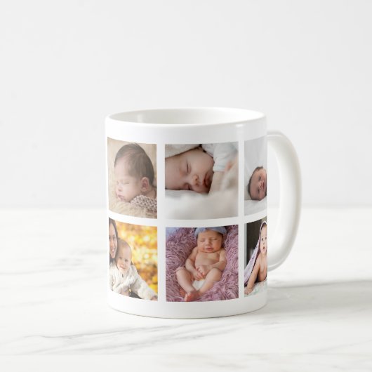 ハッピーファーストファーストデー8フォトコラージュ コーヒーマグカップ (正面右)
